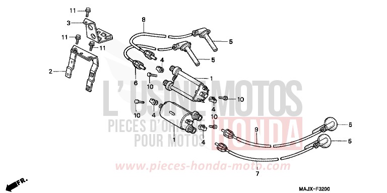 BOBINE D'ALLUMAGE de Pan-European ABS MIDDY BLUE METTALIC (B162) 2000